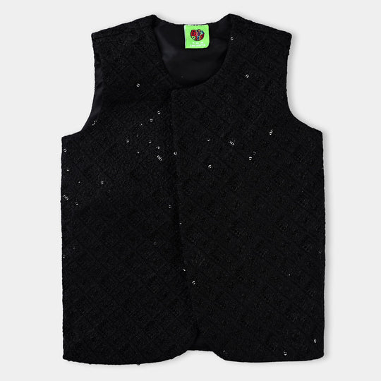 Infant Boys Poly Viscose Waistcoat EMB-BLACK
