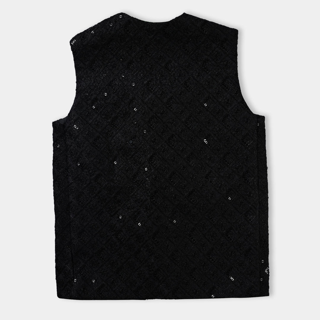 Infant Boys Poly Viscose Waistcoat EMB-BLACK