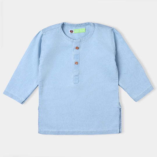 Infant Boys Light Denim Basic Kurta-L/BLUE