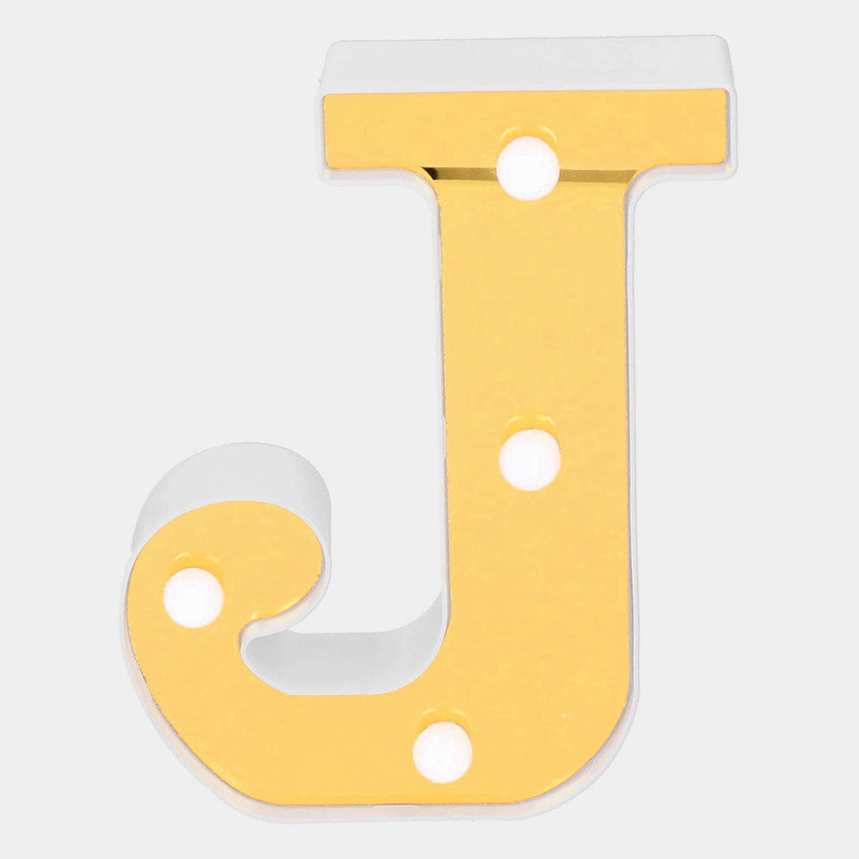 Decoration HBD LED Light Golden "J"