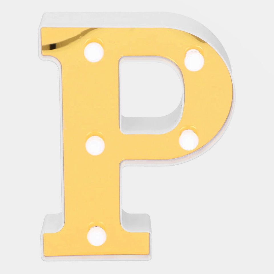 Decoration HBD LED Light Golden "P"