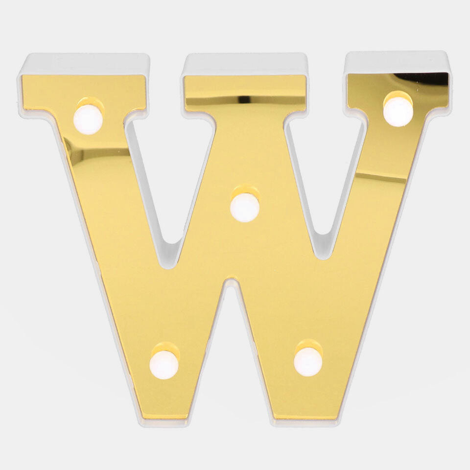 Decoration HBD LED Light Golden "W"