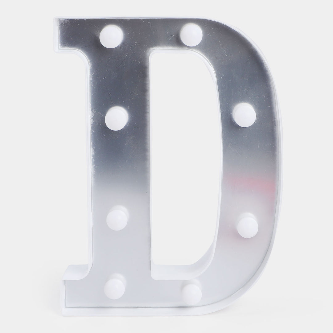 Decoration HBD LED Light Silver "D"