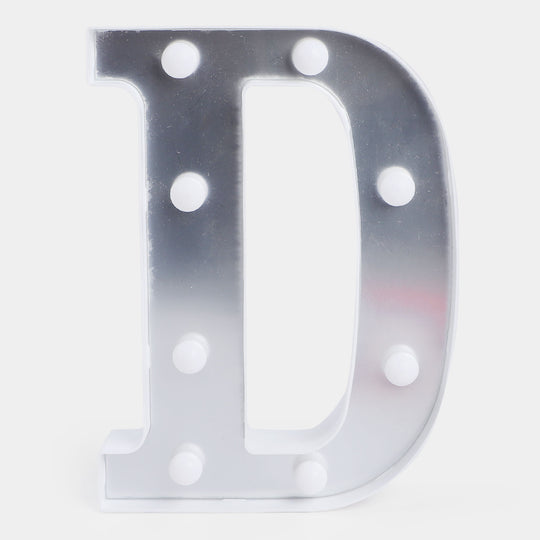 Decoration HBD LED Light Silver "D"