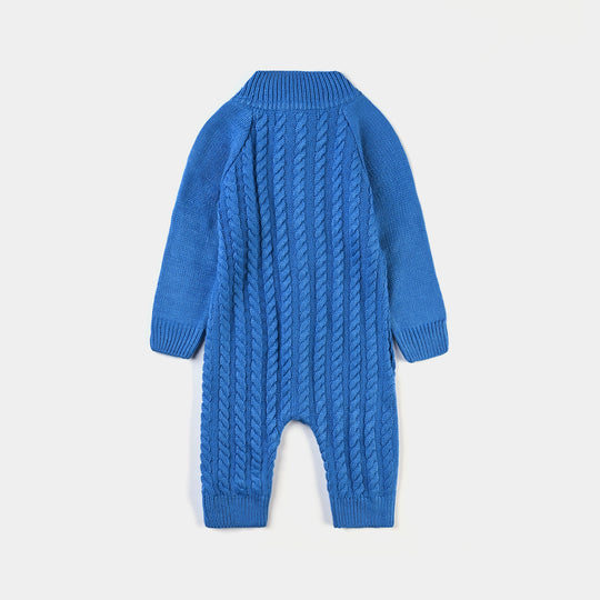 Infant Boys Sweater knit Romper Cable Knit-Brill.Blue