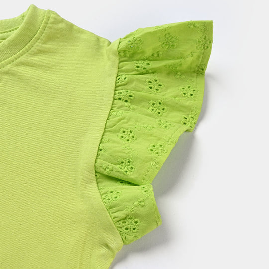 Girls Cotton Jersey T-Shirt H/S Sparkle-Limeade