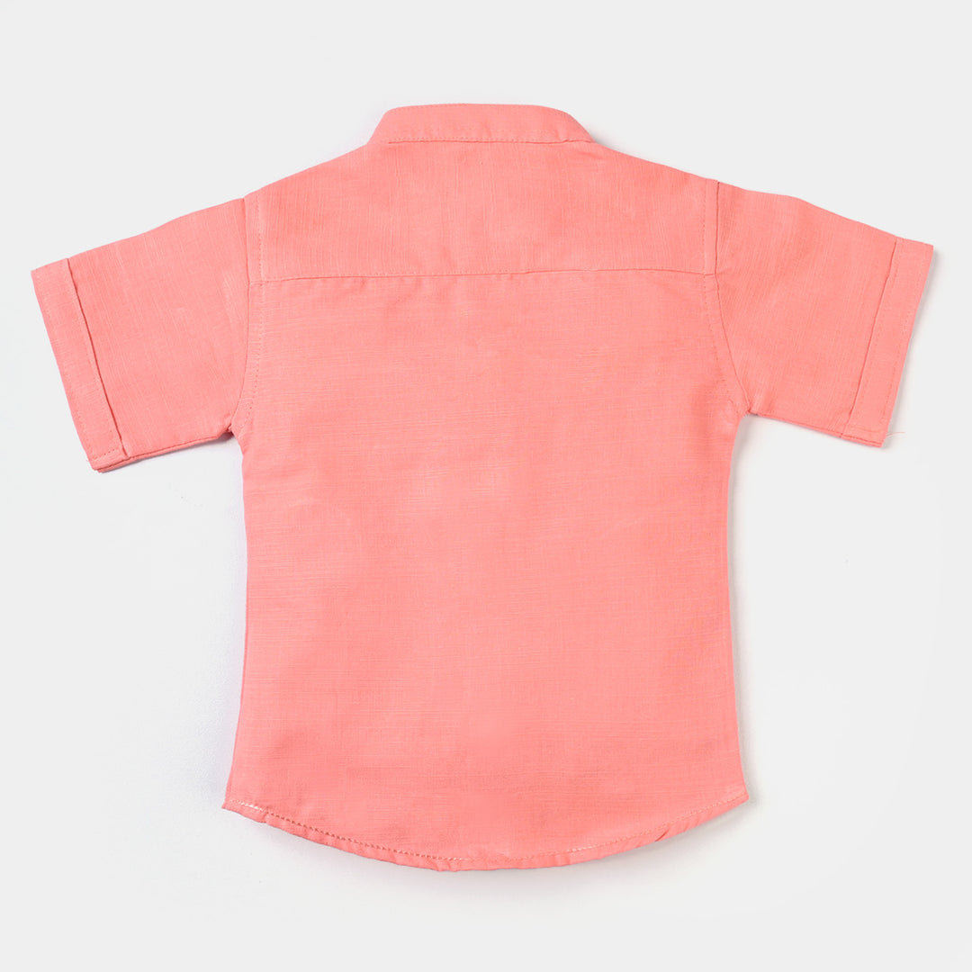 Infant Boys Cotton Slub Basic Casual Shirt (Lion)-D.Flower