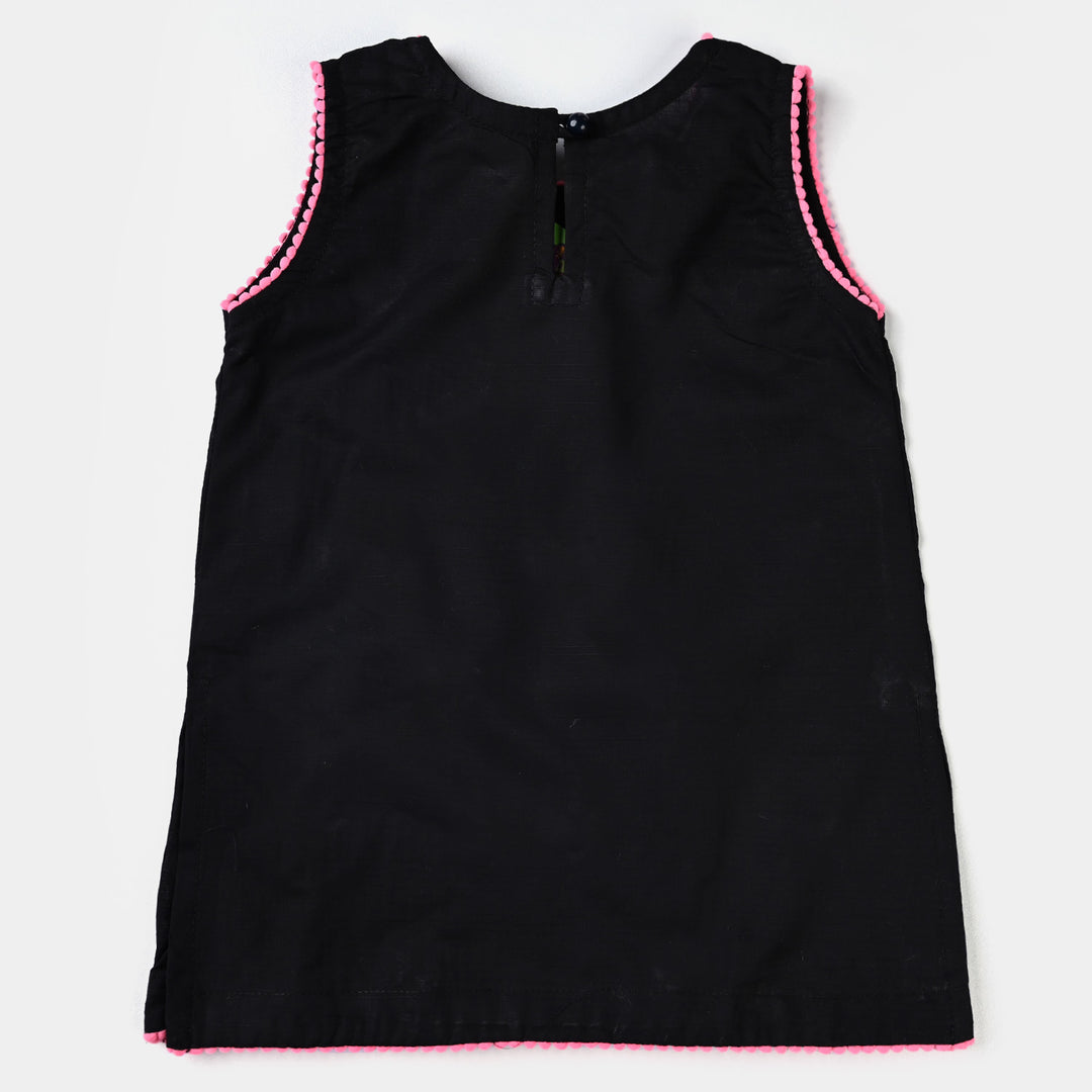 Infant Girls Cotton Slub EMB 2PCs Little Fishes-BLACK