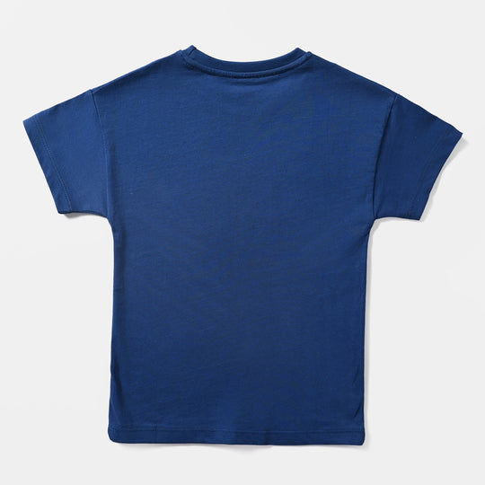 Girls Cotton Jersey T-Shirt H/S Heart-Navy