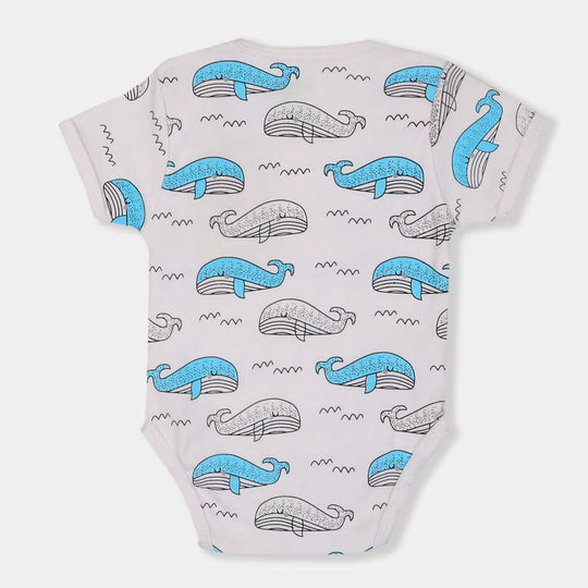 Infant Basic Romper Unisex WHALE - White
