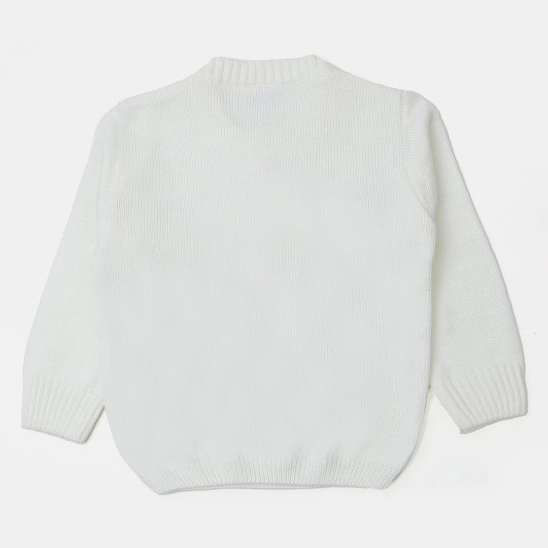 Girls Sweater Reindeer - White