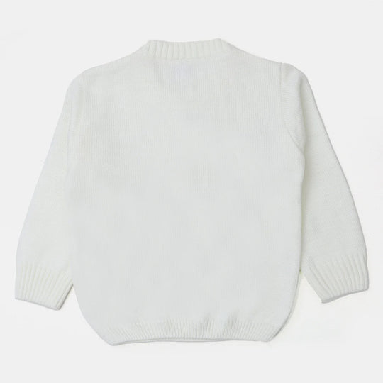Girls Sweater Reindeer - White