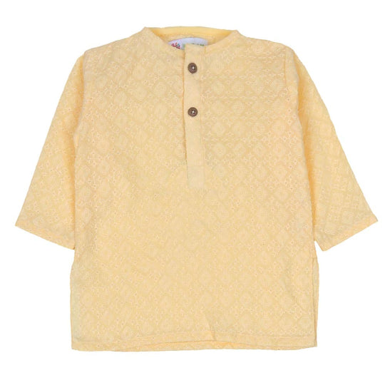 Infant Boys Chicken Kurta - Yellow