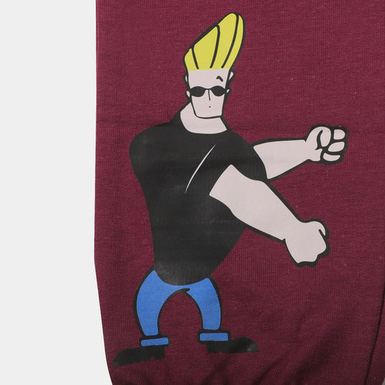 Boys Terry And Fleece Pyjama Character - Burgundy