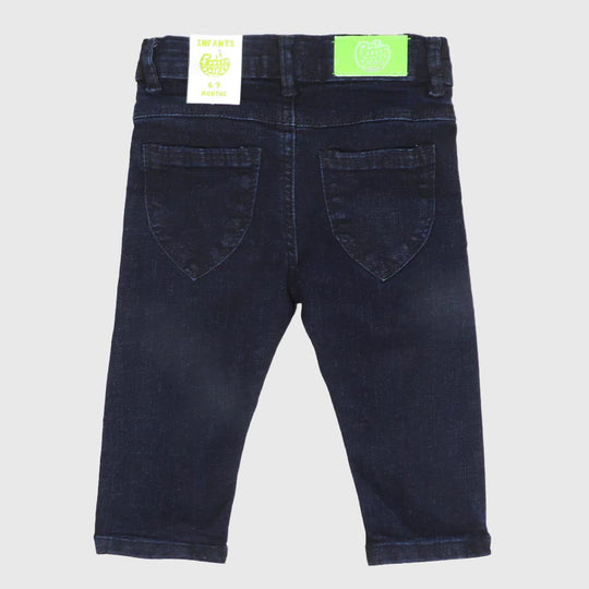 Infant Girls Pant Denim Sequins Tape -DARK BLUE