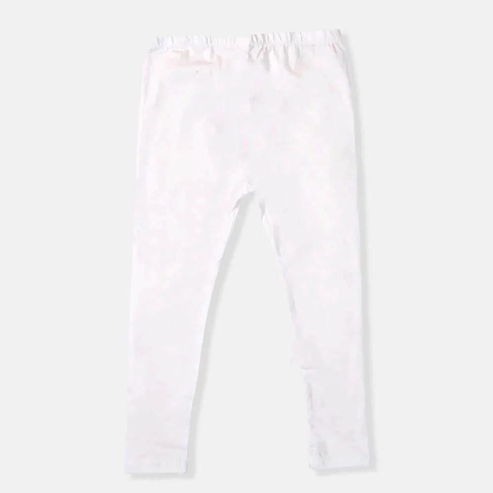 Girls Plain Basic Tights - White