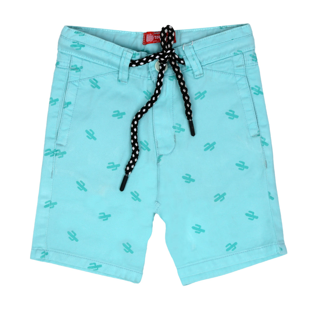 Infant Boys Short Cotton AOP Cactus - Aqua
