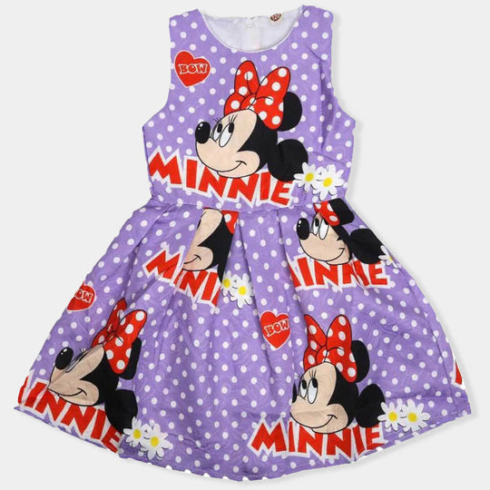 Character Frock For Girls - Purple