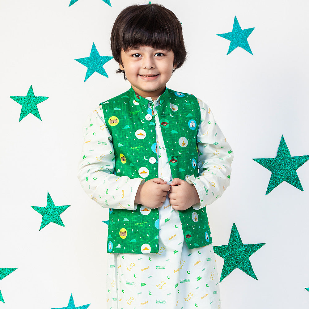 Boys Waistcoat Independence - Green