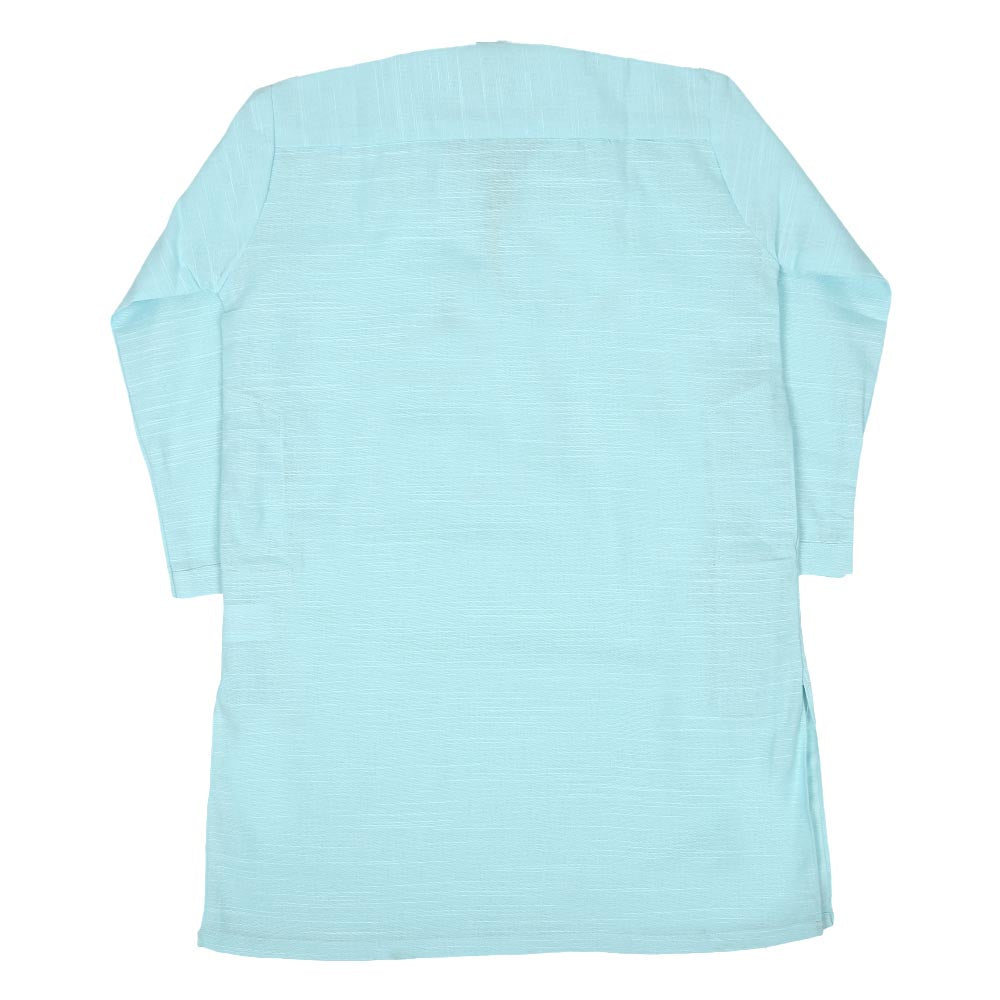 Boys Basic Kurta Slub - Aqua