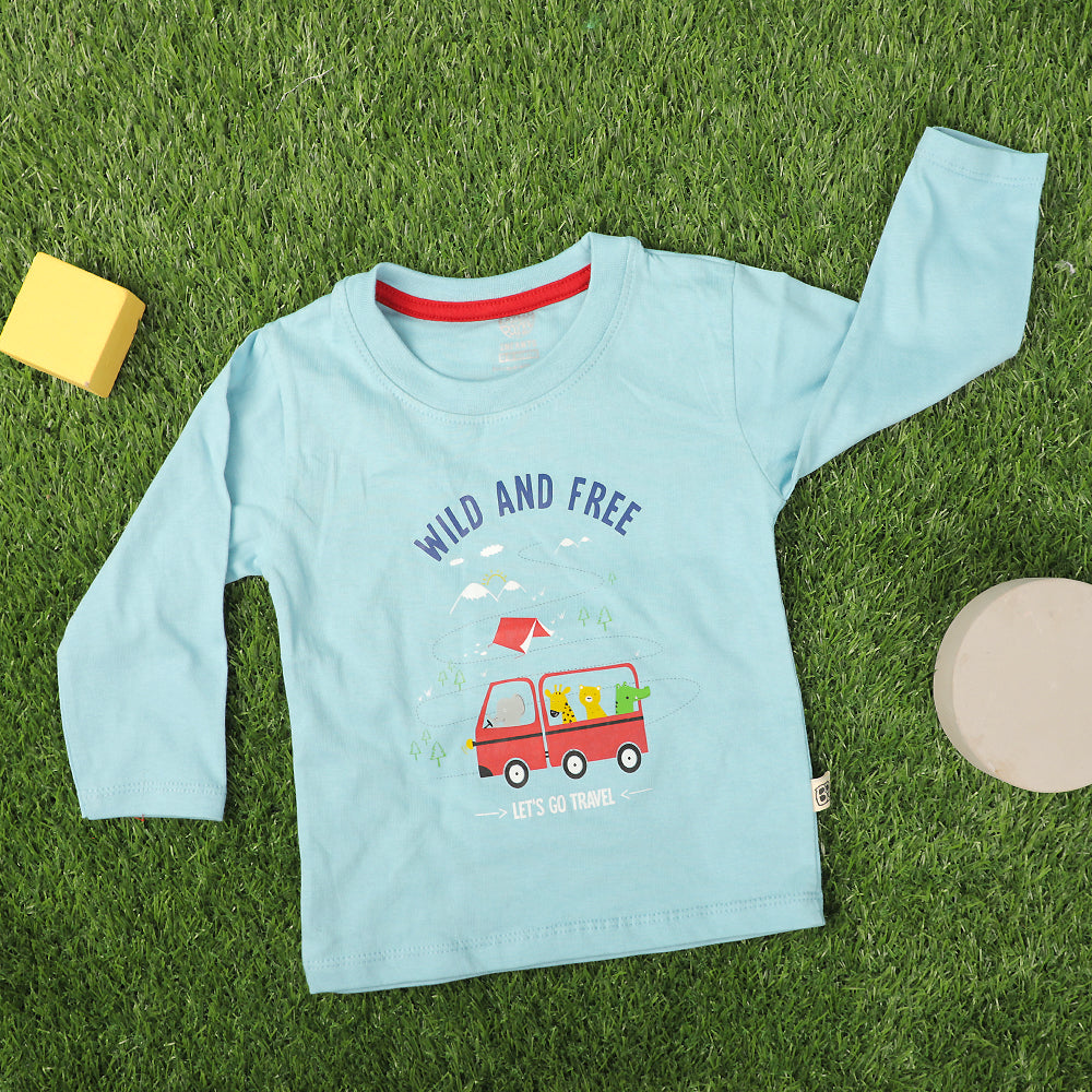 Wild & Free T-Shirt For Boys - Blue