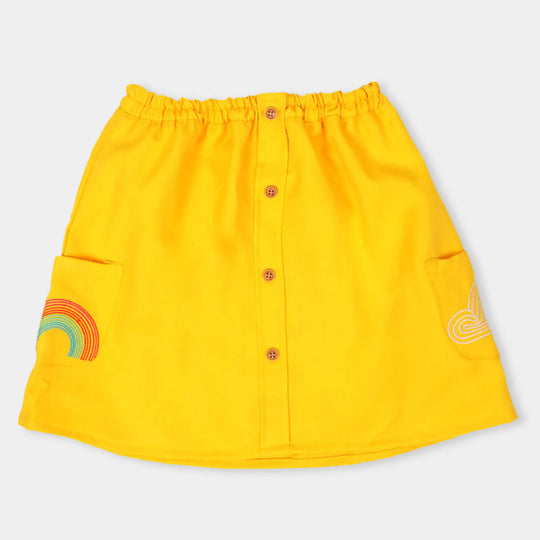 Girls Skirt Cotton Rainbow - Yellow