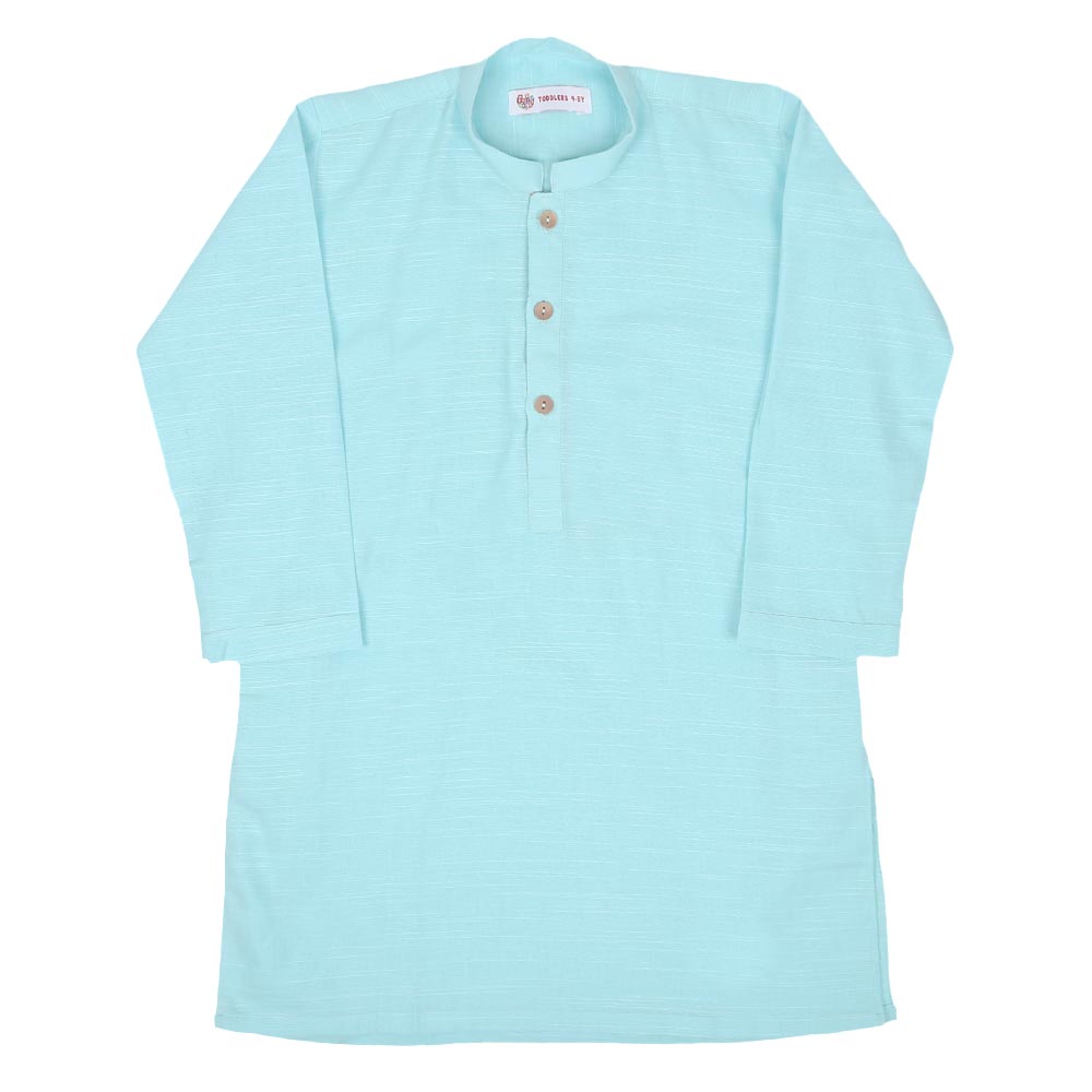 Boys Basic Kurta Slub - Aqua