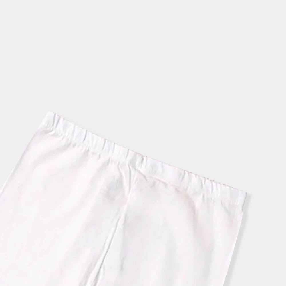 Girls Plain Basic Tights - White