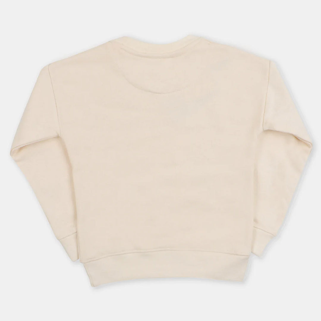 Character Printed Boys Sweatshirt With Soft Rip-Antique white