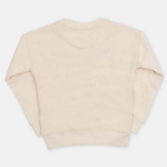 Character Printed Boys Sweatshirt With Soft Rip-Antique white