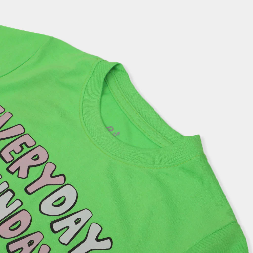 Girls 2 Pcs Suit Funday -Neon Green