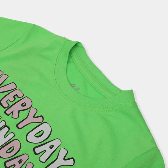 Girls 2 Pcs Suit Funday -Neon Green