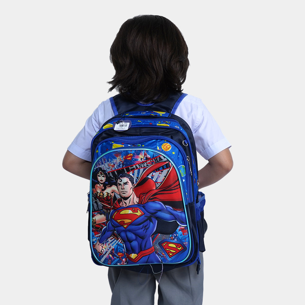 Super Hero 3IN1 "School Bag Blue With Trolley, 33.5" For Kids