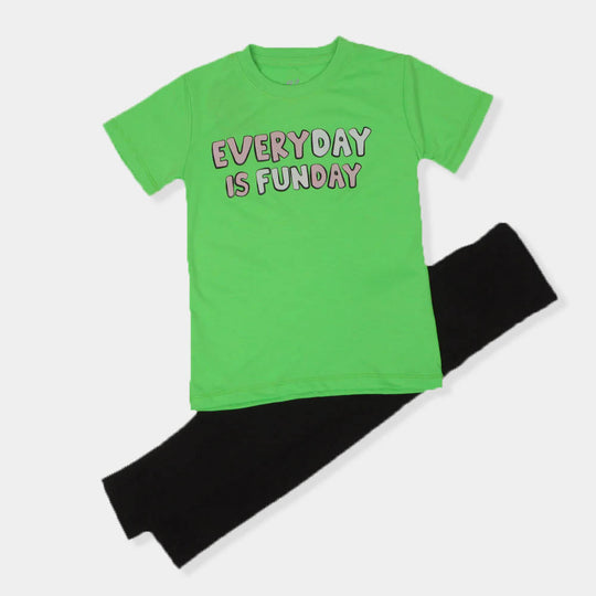 Girls 2 Pcs Suit Funday -Neon Green