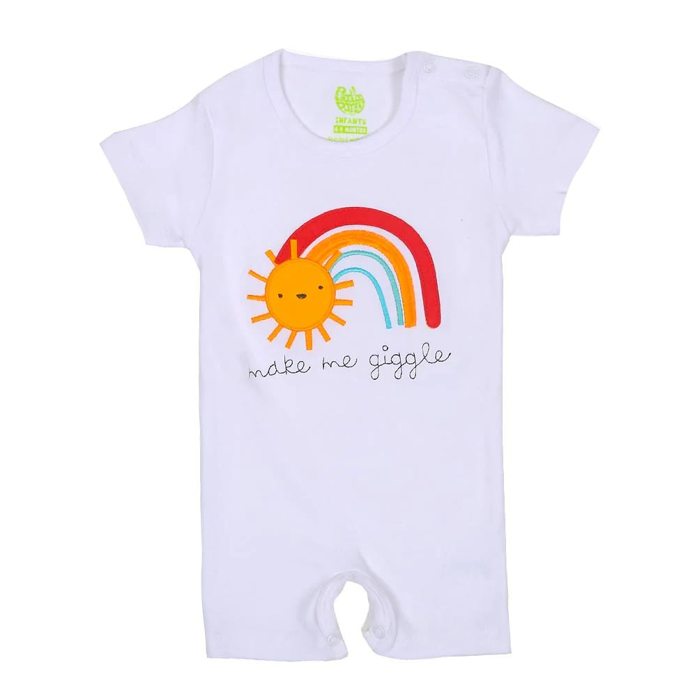 Infant Boys Knitted Romper Make A Giggle - White