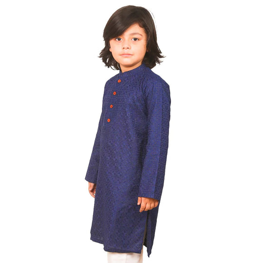 Boys Chicken Kurta - Navy Blue