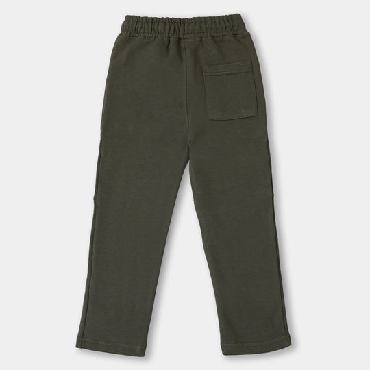 Boys Terry And Fleece Pyjama Pocket - Military Green