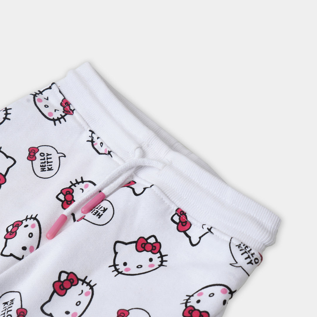 Girls Pyjama Character Printed - White