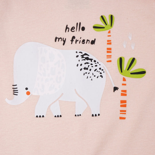 Infant Boys Rib Rompers 3PCs Set Wild Animal - Multi