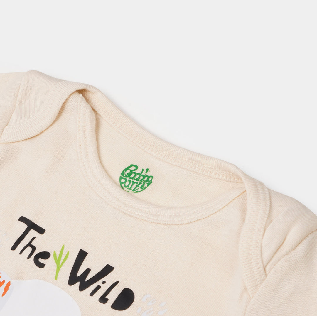 Infant Boys Rib Rompers 3PCs Set Wild Animal - Multi