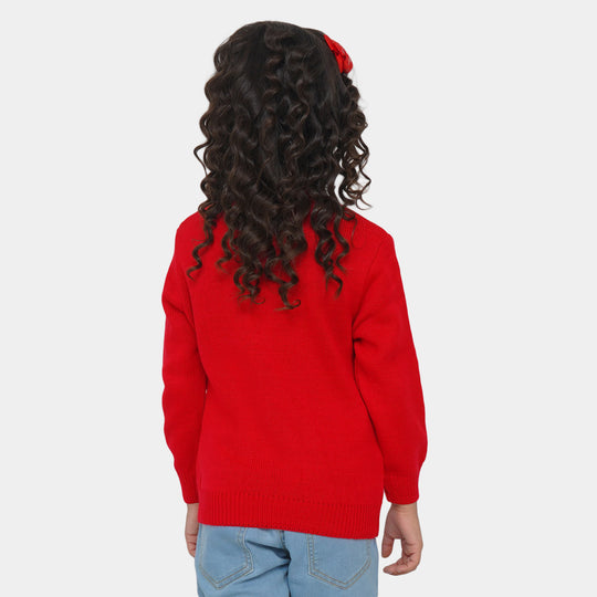 Girls Sweater Deer - Red