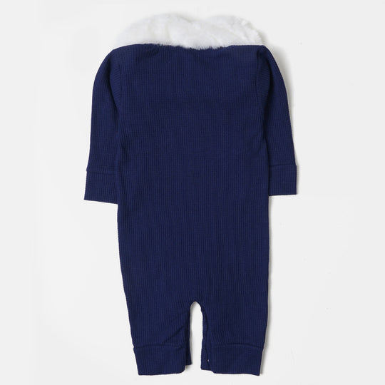 Infant Girls knitted Romper Cat Face - NAVY