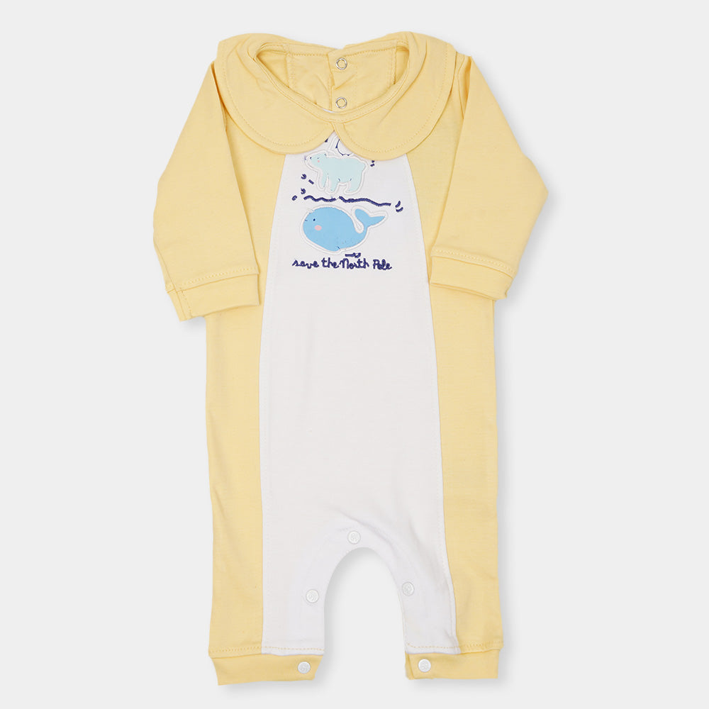 Infant Boys Knitted Romper North Pole - Pastel Yellow