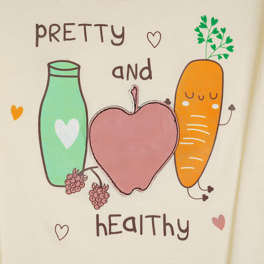 Infant Girls T-Shirt Vegetables - Cream