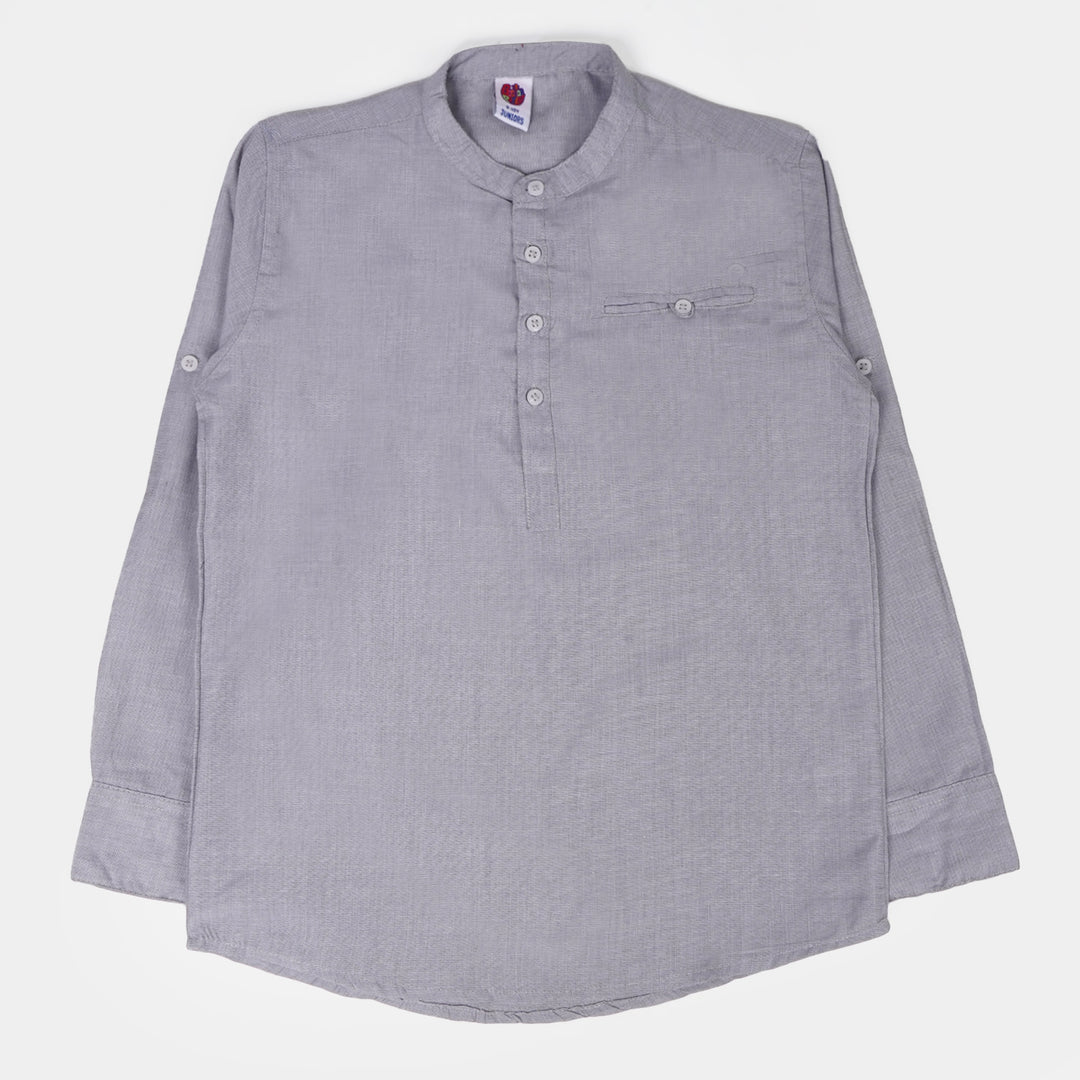 Boys Casual Shirt Half Placket - GREY