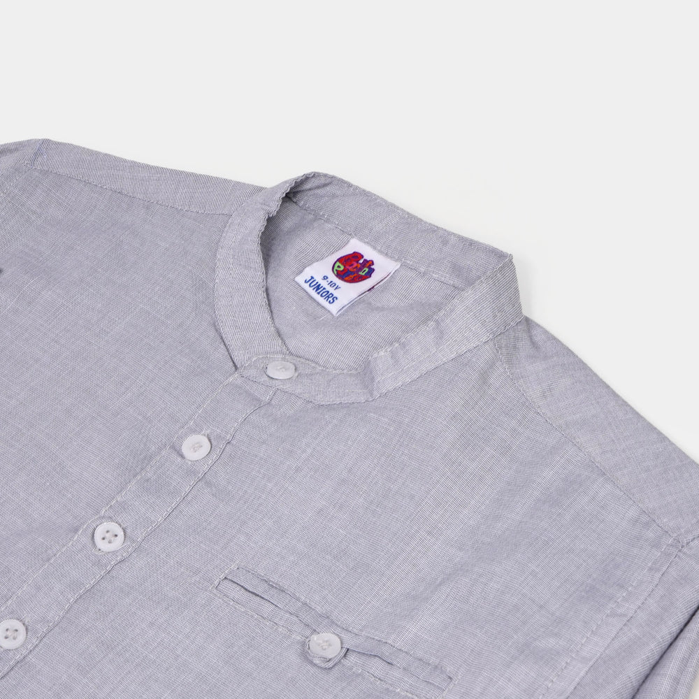 Boys Casual Shirt Half Placket - GREY