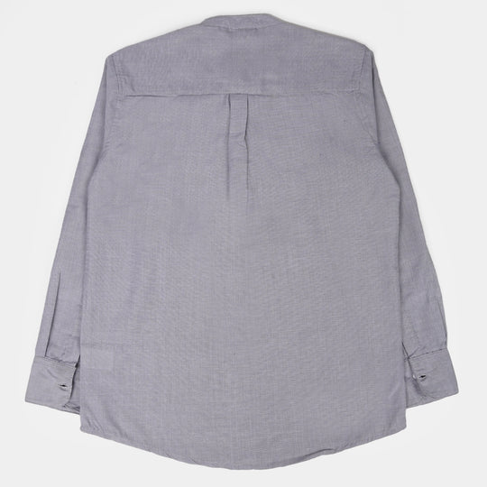 Boys Casual Shirt Half Placket - GREY
