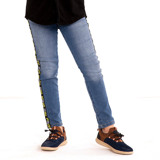 Weekend Score Denim Pant For Boys - Ice Blue