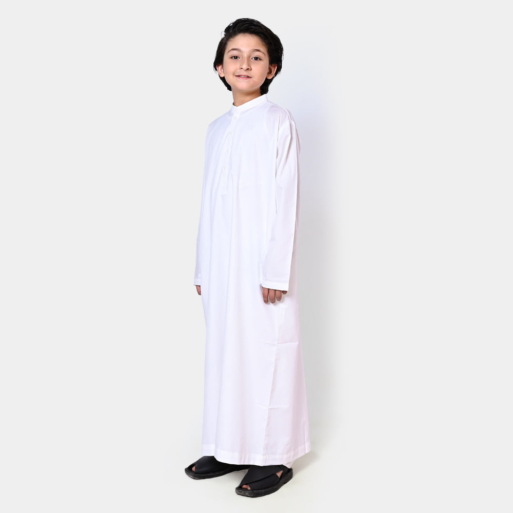 Boys Poly Viscose Jubba-White