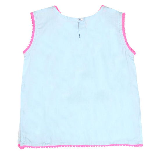 Infant Girls Embroidered Kurti Cup Cakes - mist blue